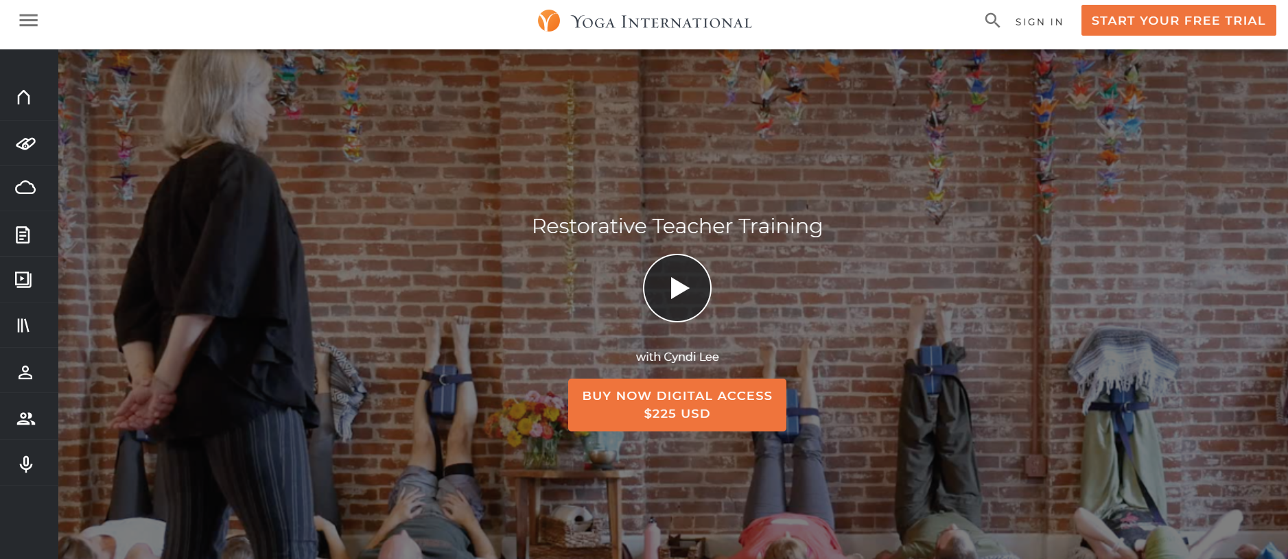 Yoga International Restorative Yoga Training