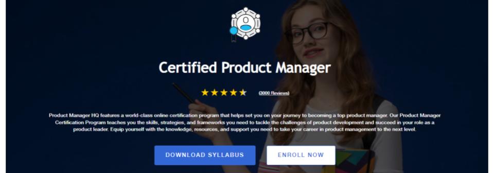Certified Product Manager Certification Program by Product Manager HQ