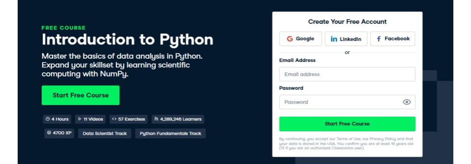Introduction to Python by DataCamp