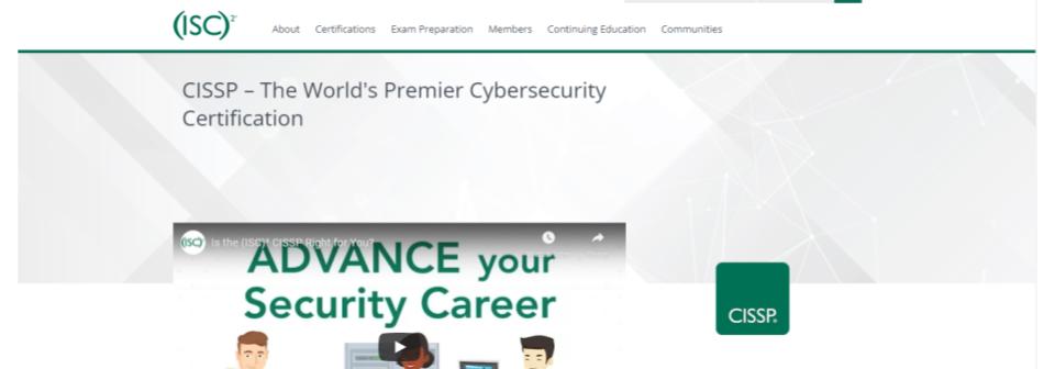 CISSP The World's Premier Cybersecurity Certification