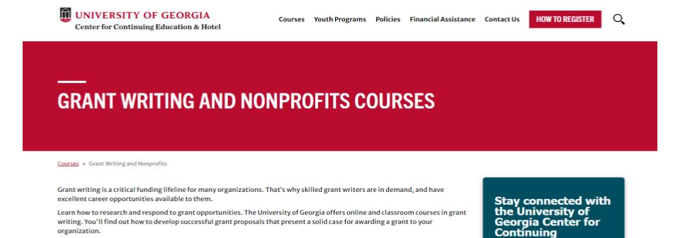 Grant Writing and Non-Profit Courses