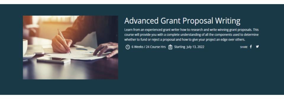 Advanced Grant Proposal Writing