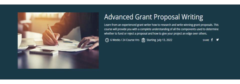 Advanced Grant Proposal Writing Certification Program