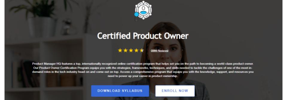 Certified Product Owner by Product Manager HQ