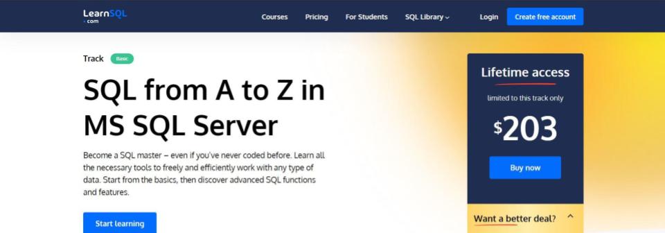 SQL from A to Z in MS MSQ Server - Learn SQL