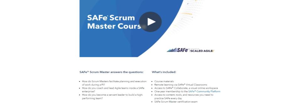 SAFe Scrum Master Course