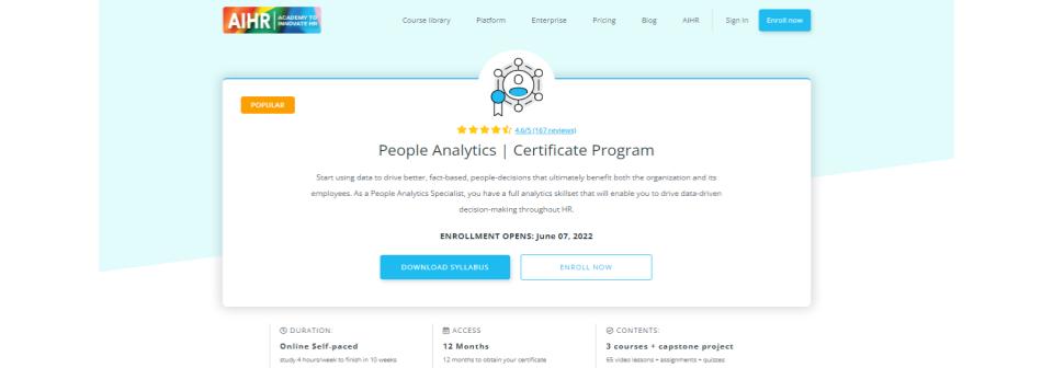 People Analytics Certificate Program
