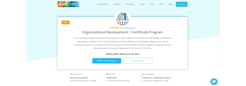 Organizational Development Certificate Program