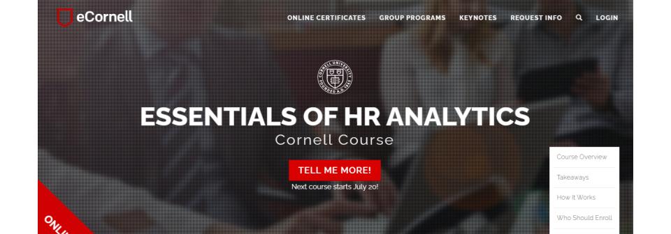 Essentials of HR Analytics Cornell Course