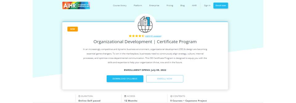 Organizational Development Certification Program