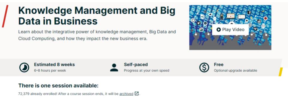 knowledge management and big data in business course