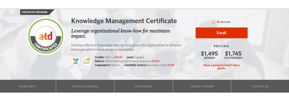 knowledge management certificate