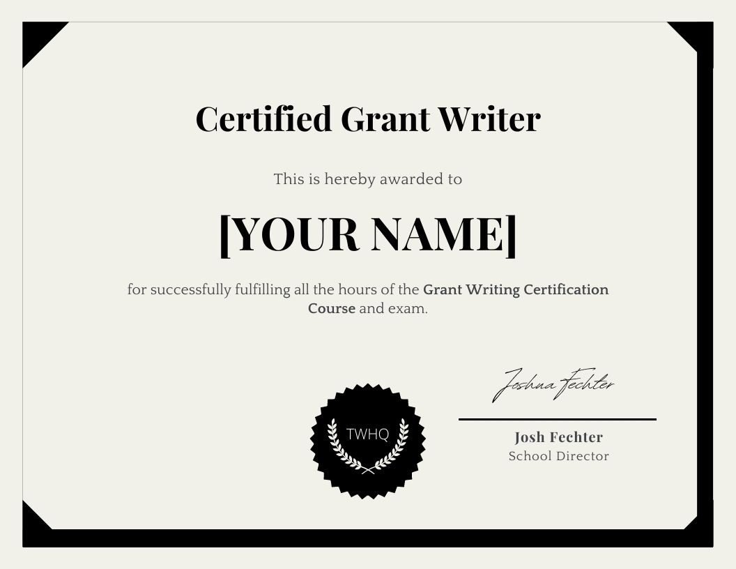 online grant writing certificate program
